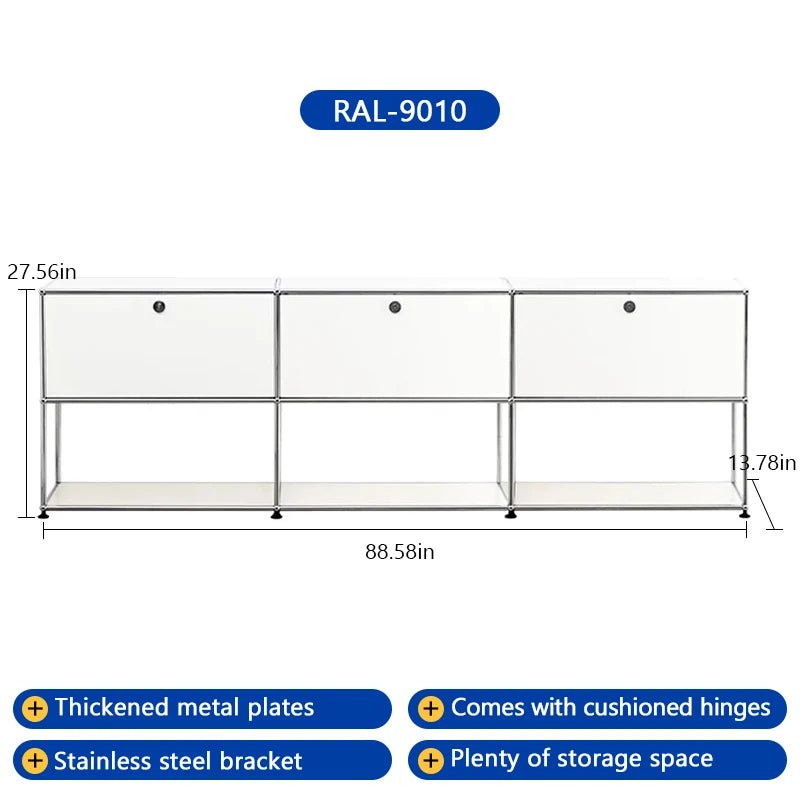 Bigcityfur Tv Stand Corner Cabinet Metal Storage Display Cabinet