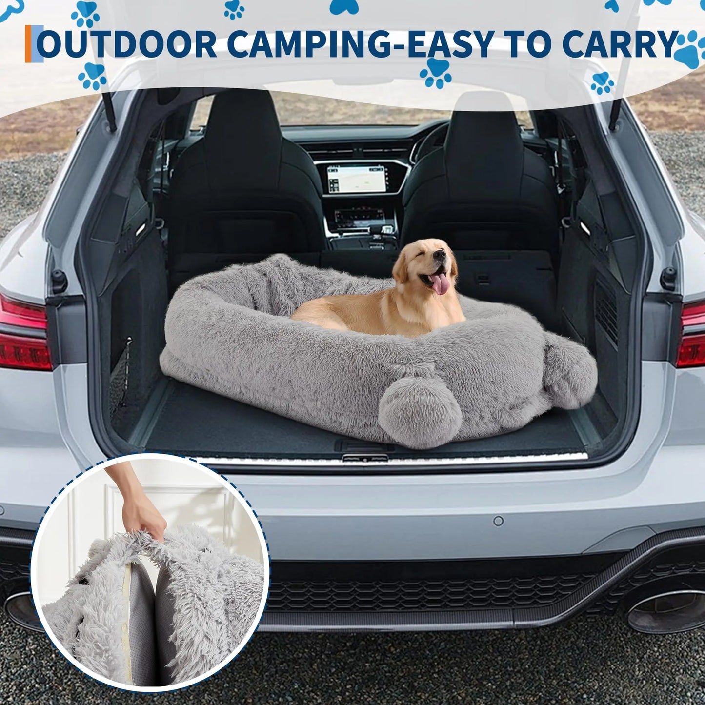 HiMISS Adult Dog Bed With Removable Cover And Blanket