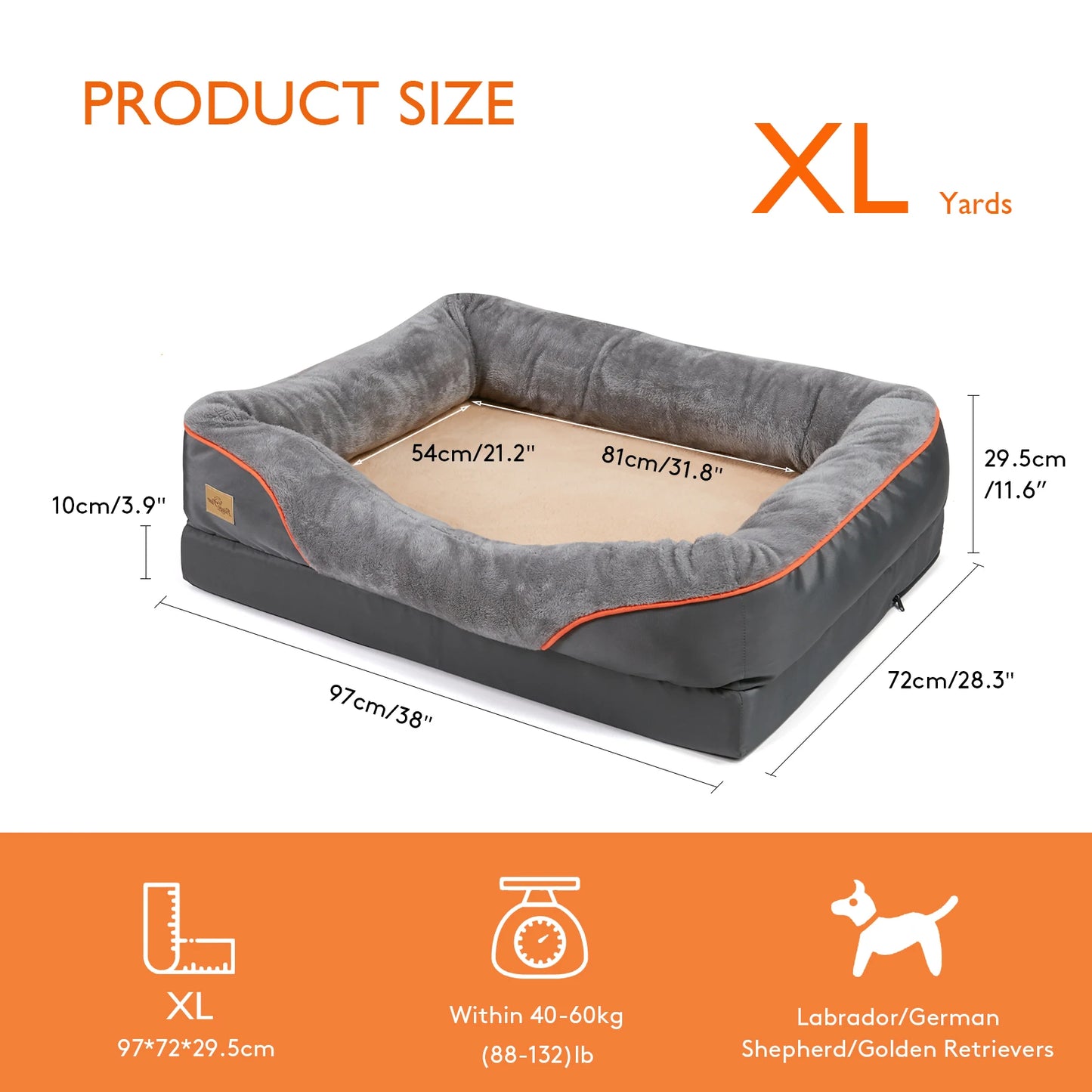 BINGOPAW Dog Bed Removable Washable Cover Anti Allergy Waterproof