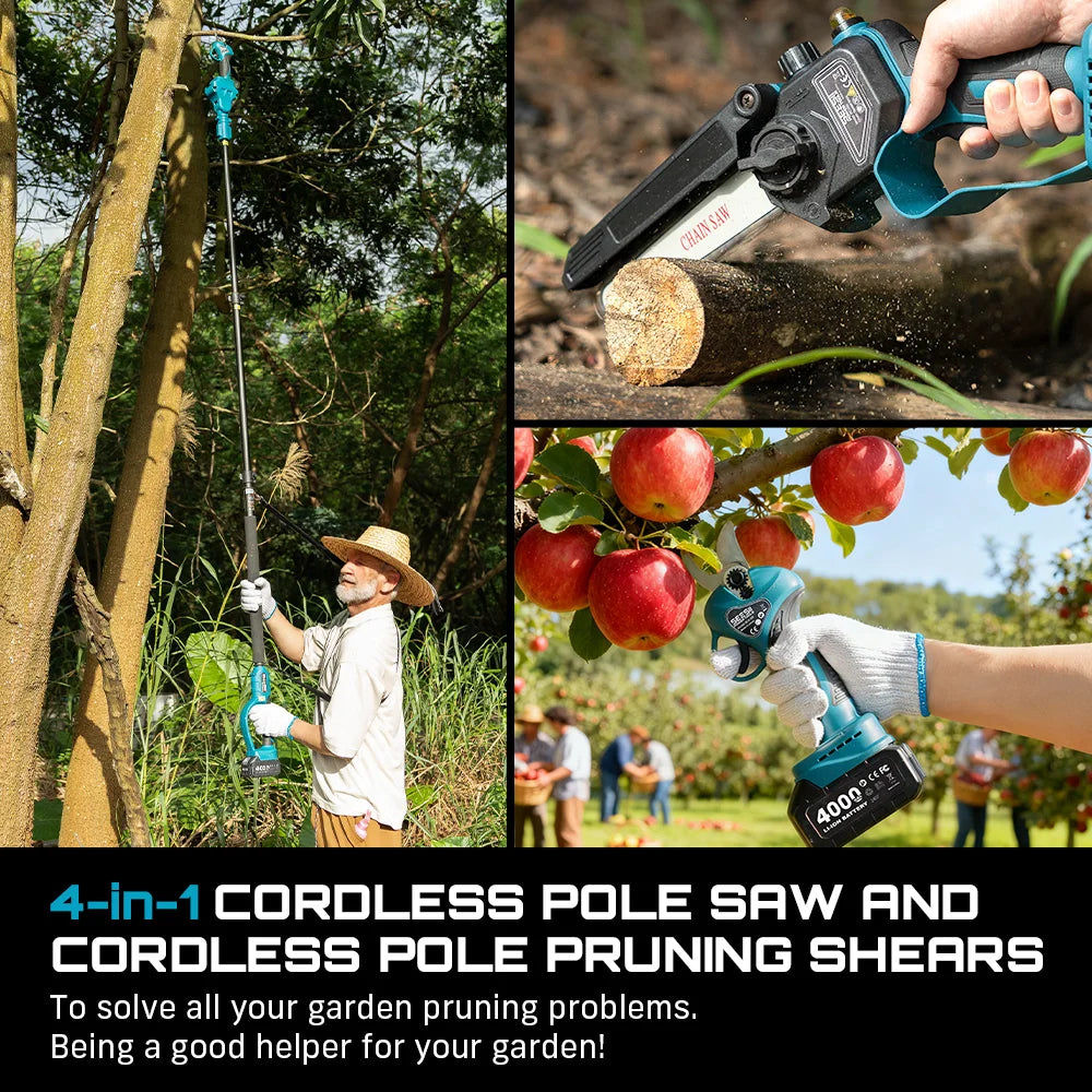 Seesii 3 In 1 Brushless Electric Chainsaw With Extension Rod