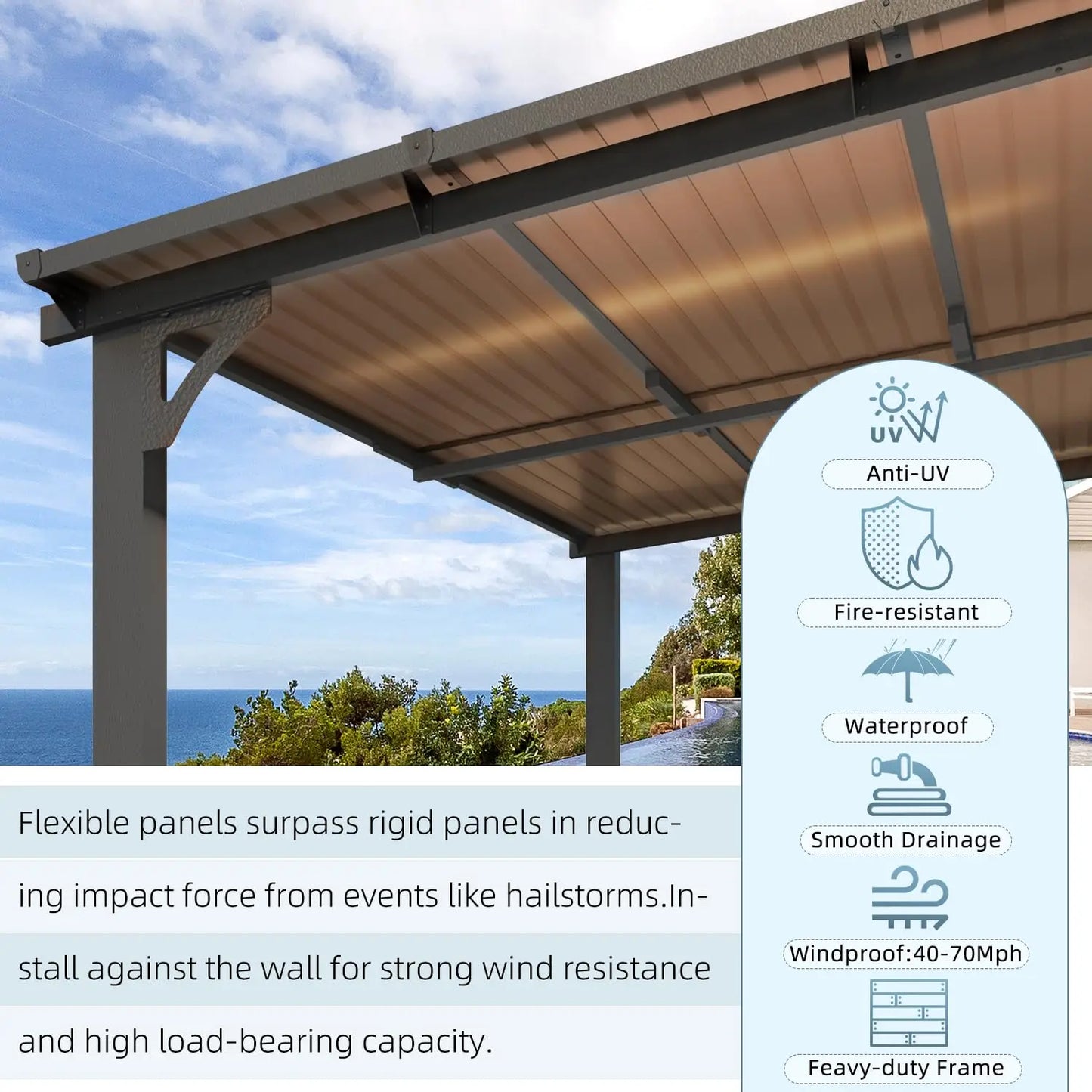 Aluminum Gazebo Outdoor Pergola For Patio Shelter Weatherproof