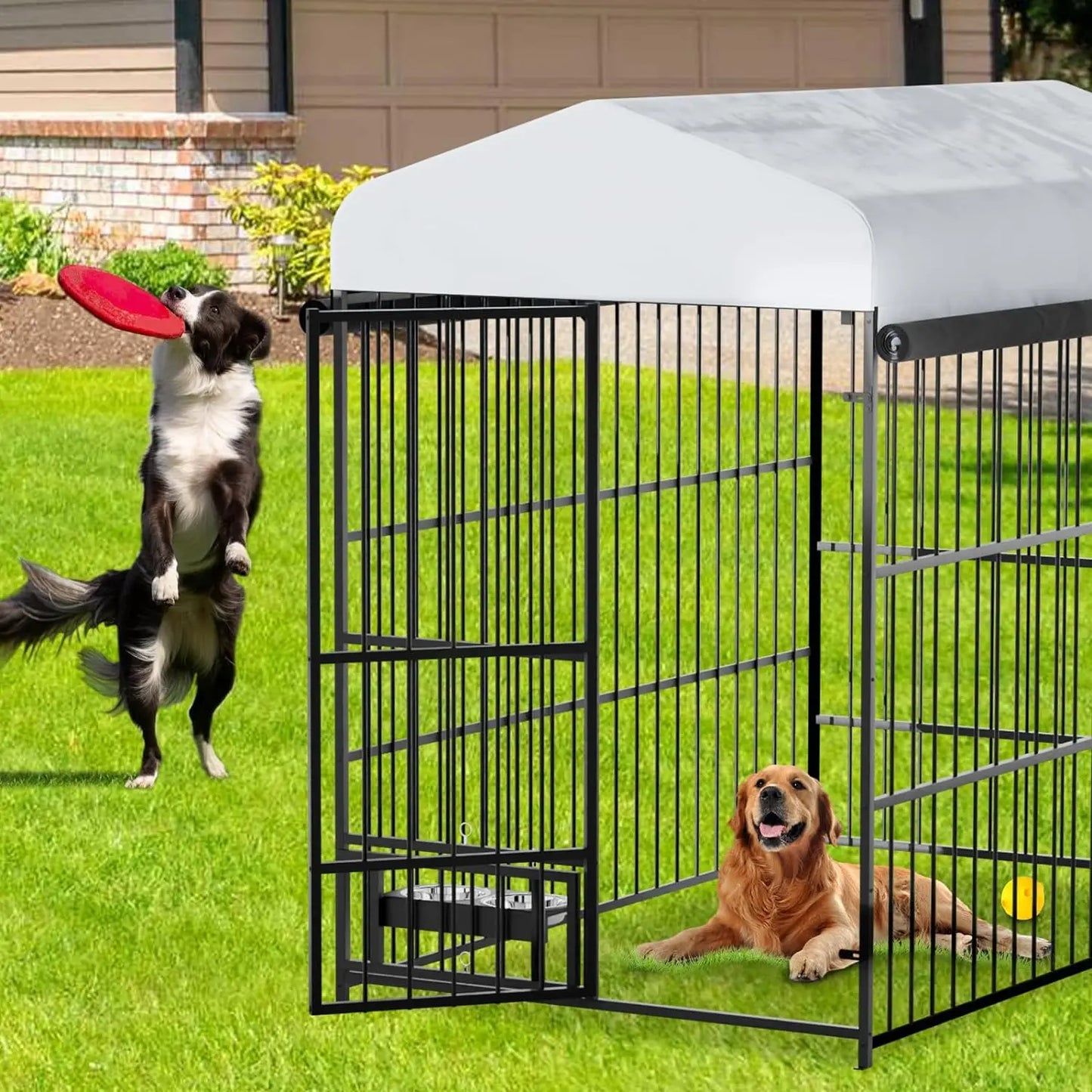 TWISTER.CK Outdoor Heavy Duty Dog Kennel Walk In Playpen With Roof