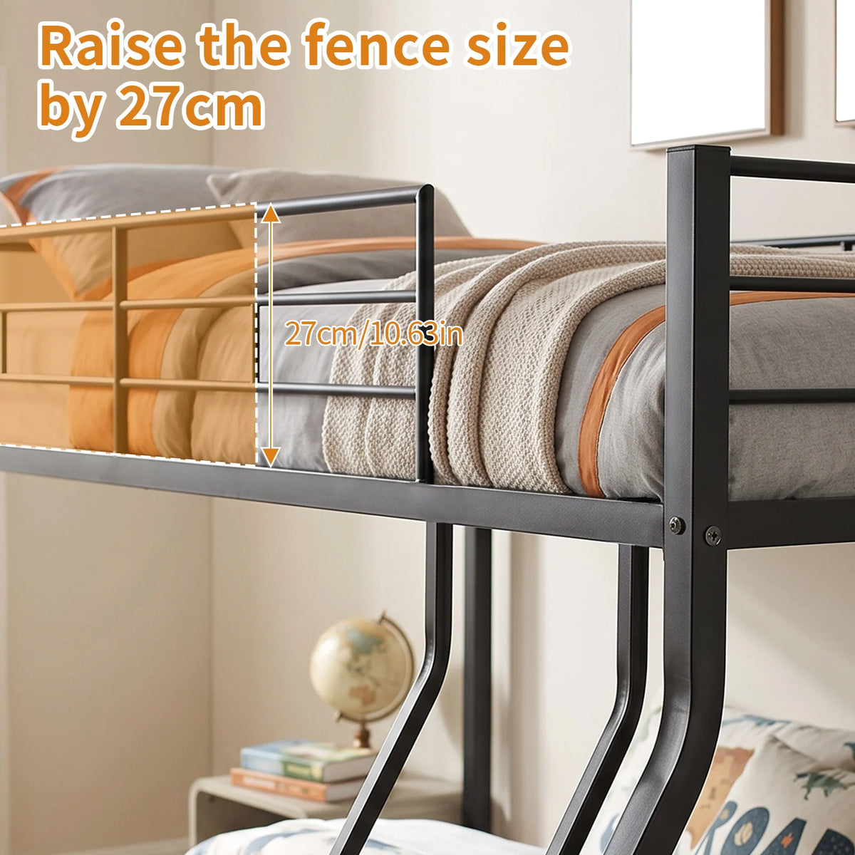 Topincn Heavy Duty Bunk Bed Frame With Ladder And Guardrail