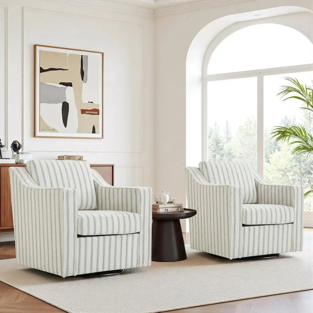 Upholstered Club Armchairs Set of 2 Chenille Fabric
