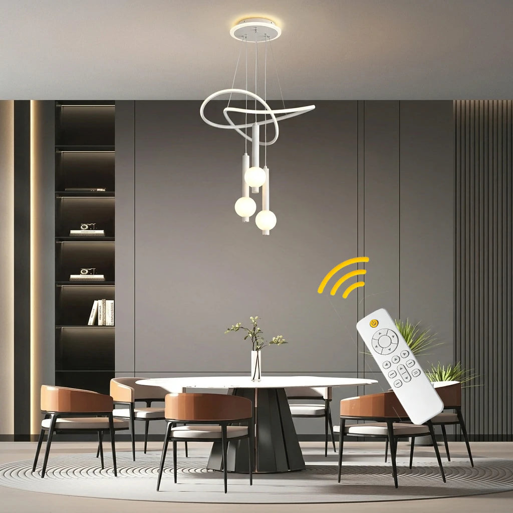 Lollipop LED Pendant Light With Remote Control Adjustable Height Dimmable