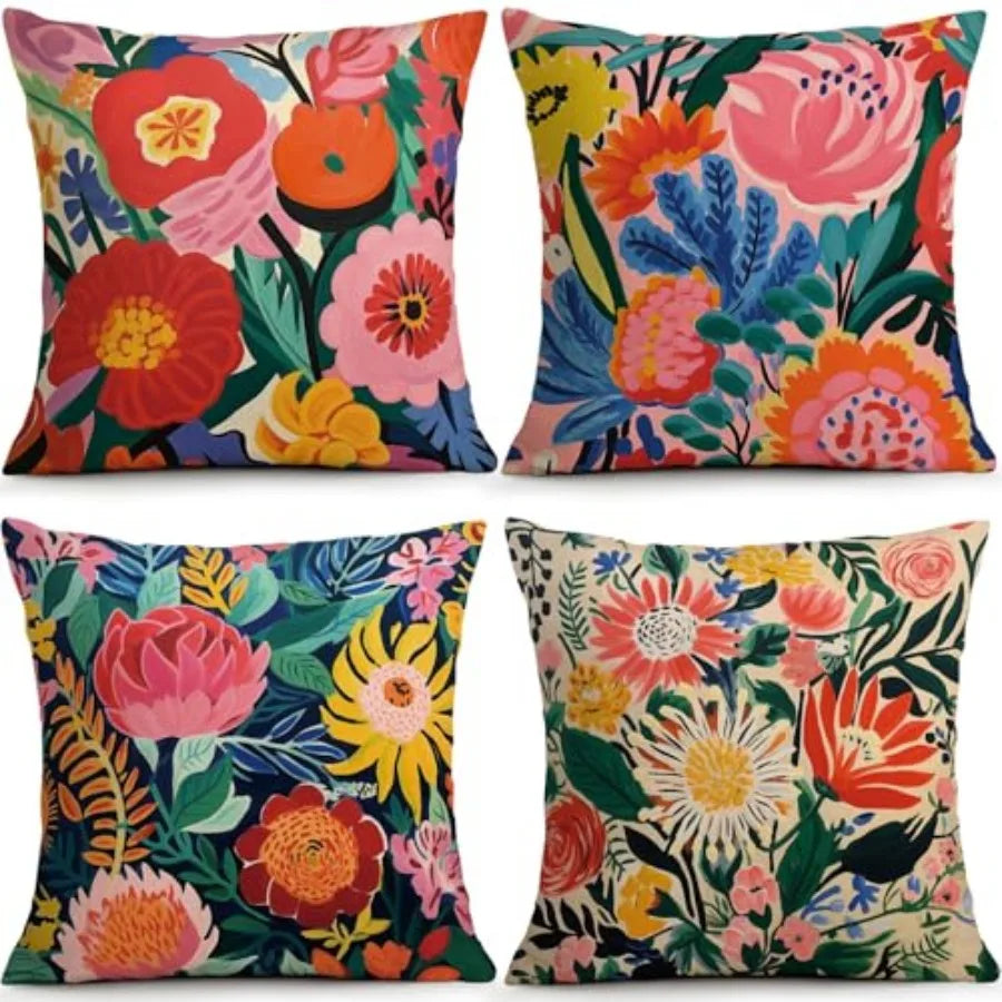 Decorative Throw Pillow Covers Set Of Four For Living Room