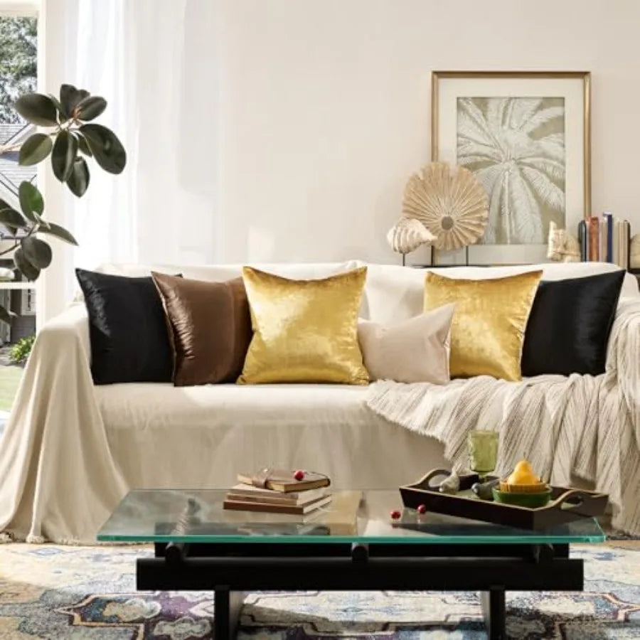 Velvet Decorative Throw Pillow Covers 2 Pack For Couch Sofa Bed