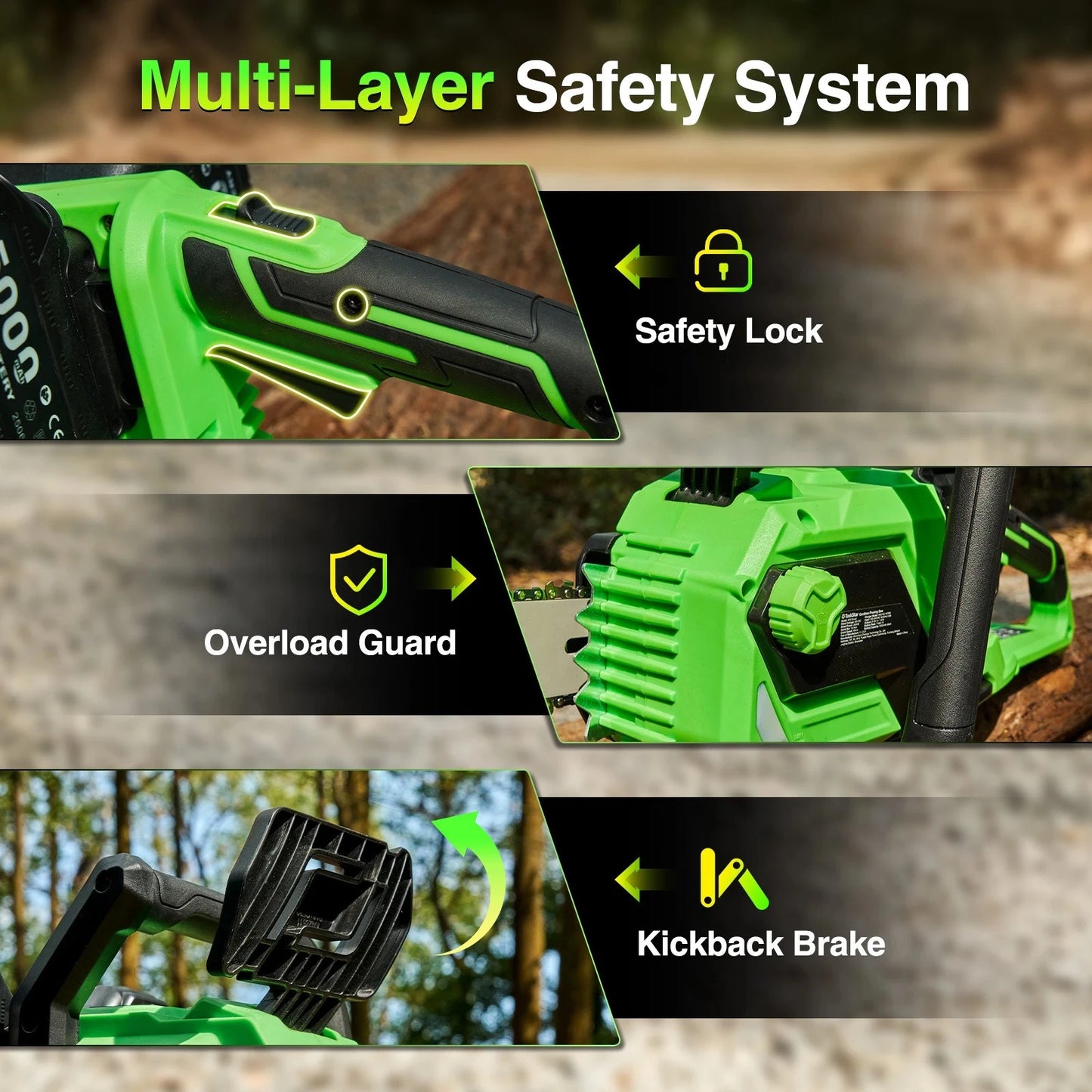 TaskStar 40V Brushless Cordless Chainsaw With 2 5.0Ah Batteries