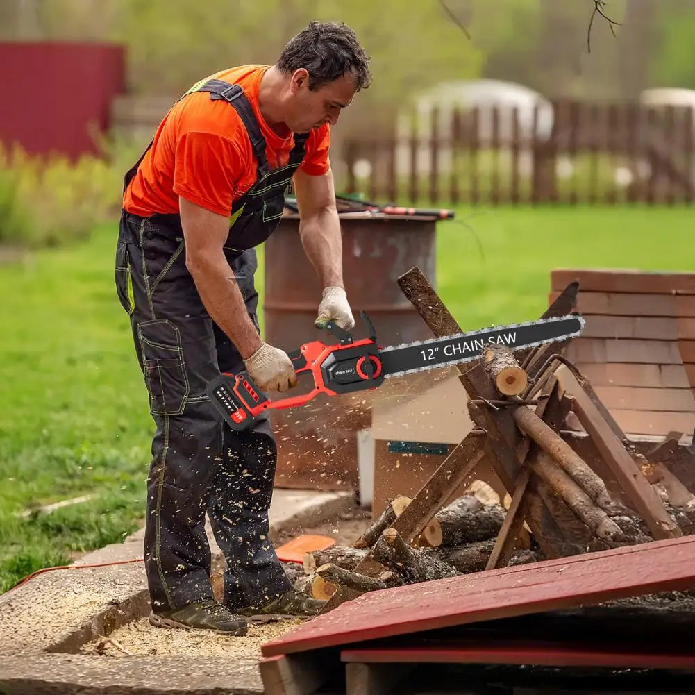 Cordless Mini Electric Chainsaw With 2 Batteries And Charger