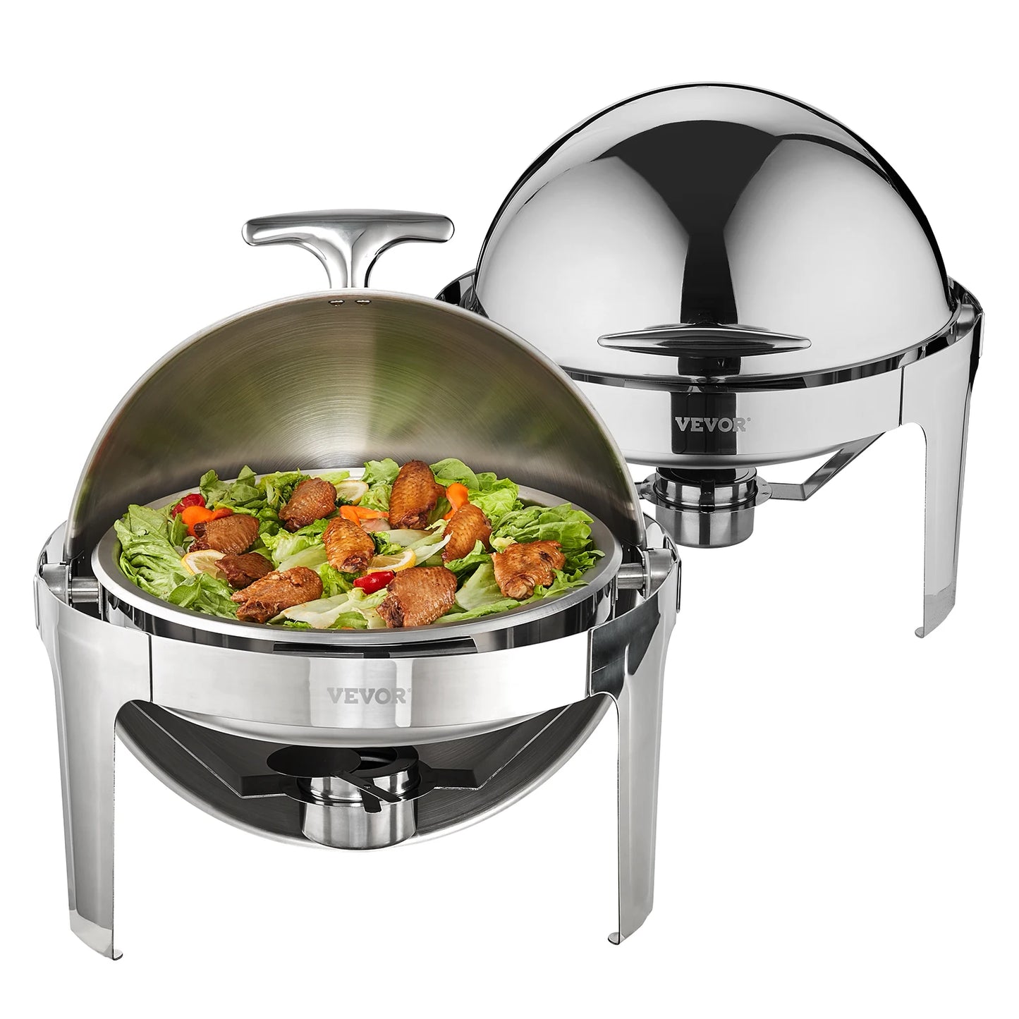 SucceBuy Roll Top Chafing Dish Set 2 Pack Stainless Steel