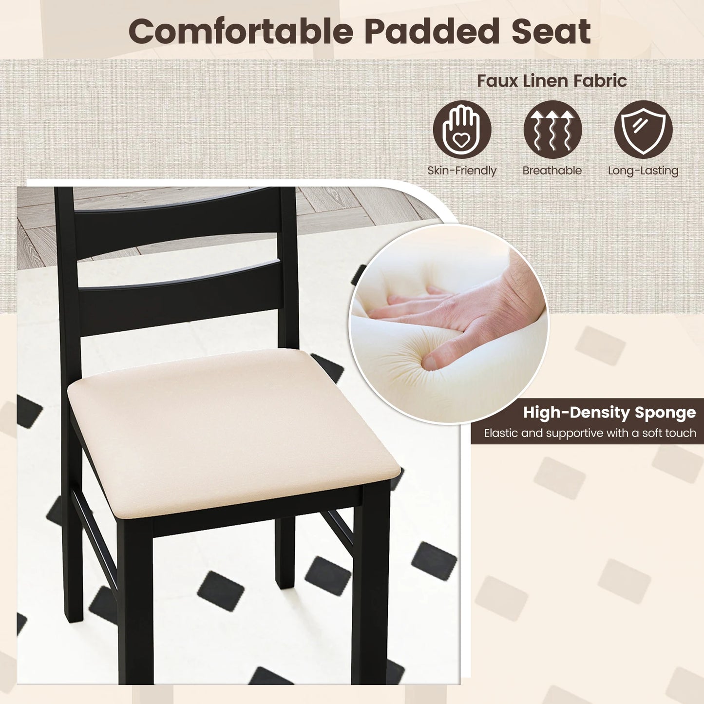 HOMASIS High Back Dining Chairs Set of 2 for Kitchen