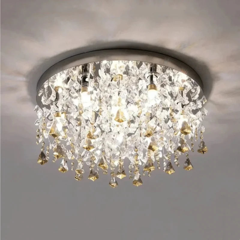 SaloEElaitte Crystal LED Ceiling Light Modern Living Room Lamp