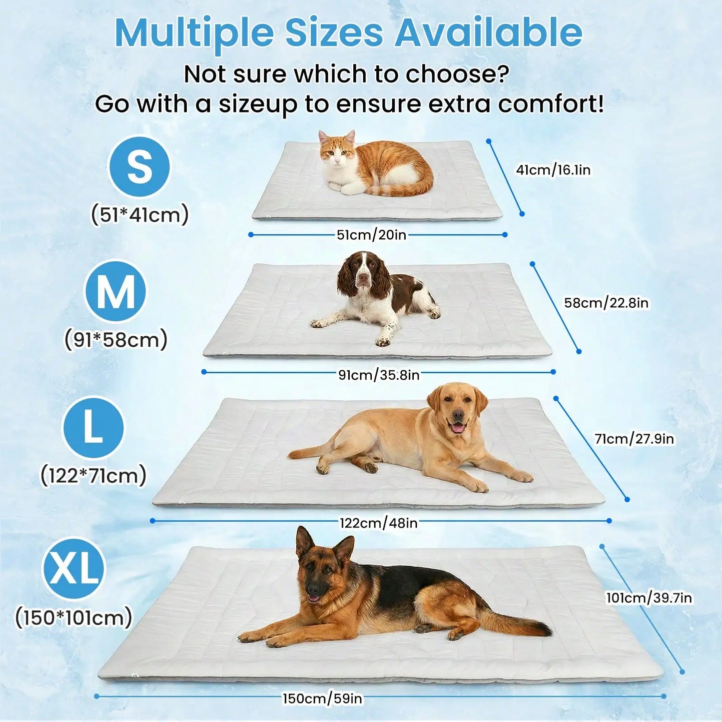 Non-Slip Washable Dog And Cat Cooling Mat Blanket