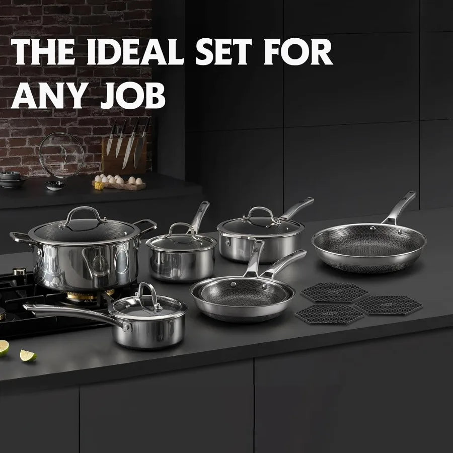Snowclad Nonstick Hybrid Stainless Steel Cookware Sets