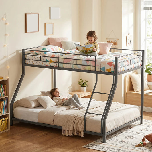 Topincn Heavy Duty Bunk Bed Frame With Ladder And Guardrail