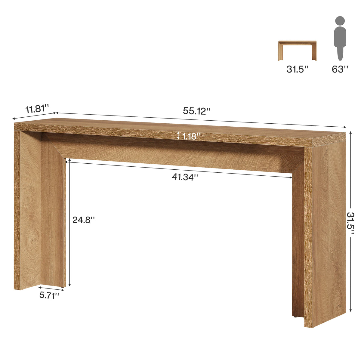Tribesigns Wooden Farmhouse Console Table With Storage