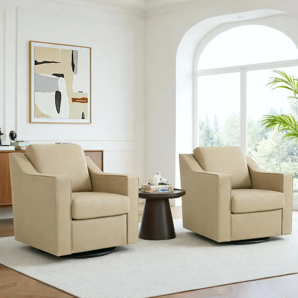 Upholstered Club Armchairs Set of 2 Chenille Fabric