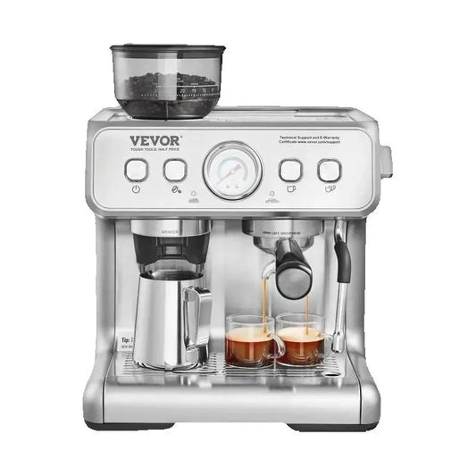 VEVOR Espresso Machine With Grinder 15 Bar Semi Automatic Milk Frother