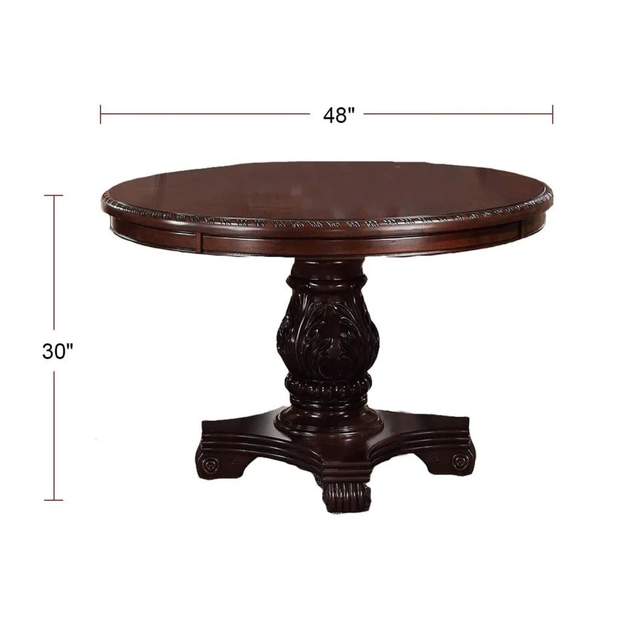 Classic Antique Round Dining Table And 4 Chairs Set