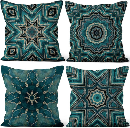 Luxury Boho Mandala Watercolor Throw Pillow Cover