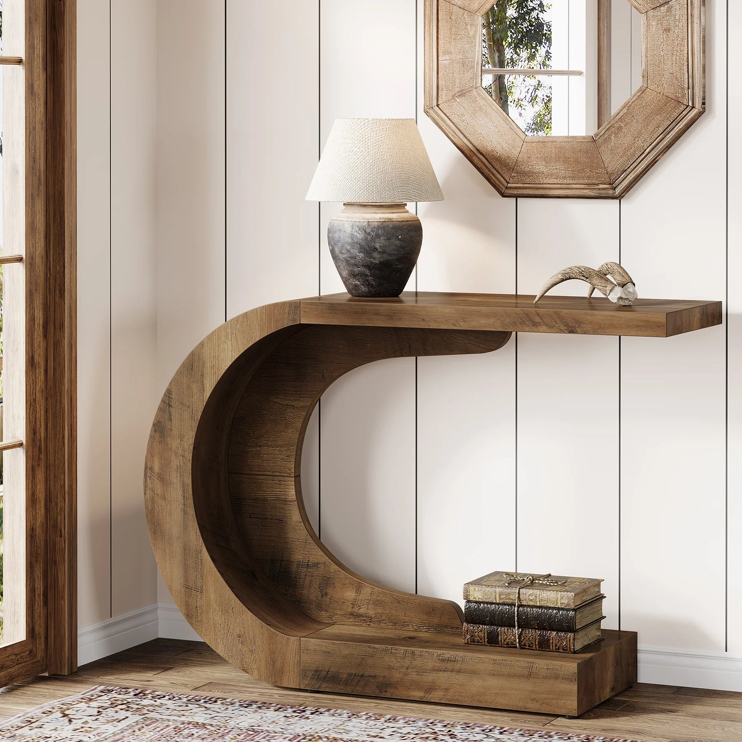 Tribesigns Mid Century Modern Oval Console Table