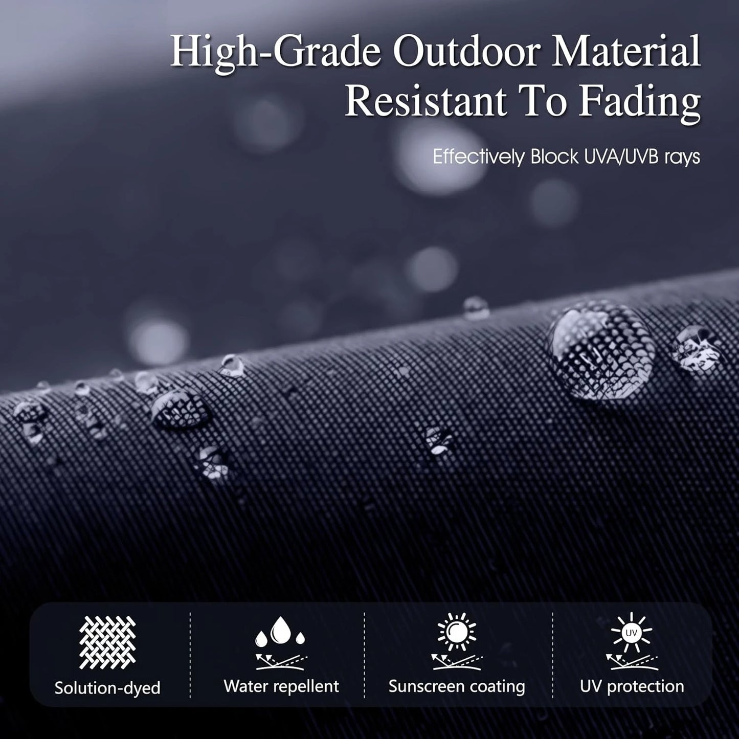 HUANZHUANG Outdoor Patio Umbrella With Solar LED Lights