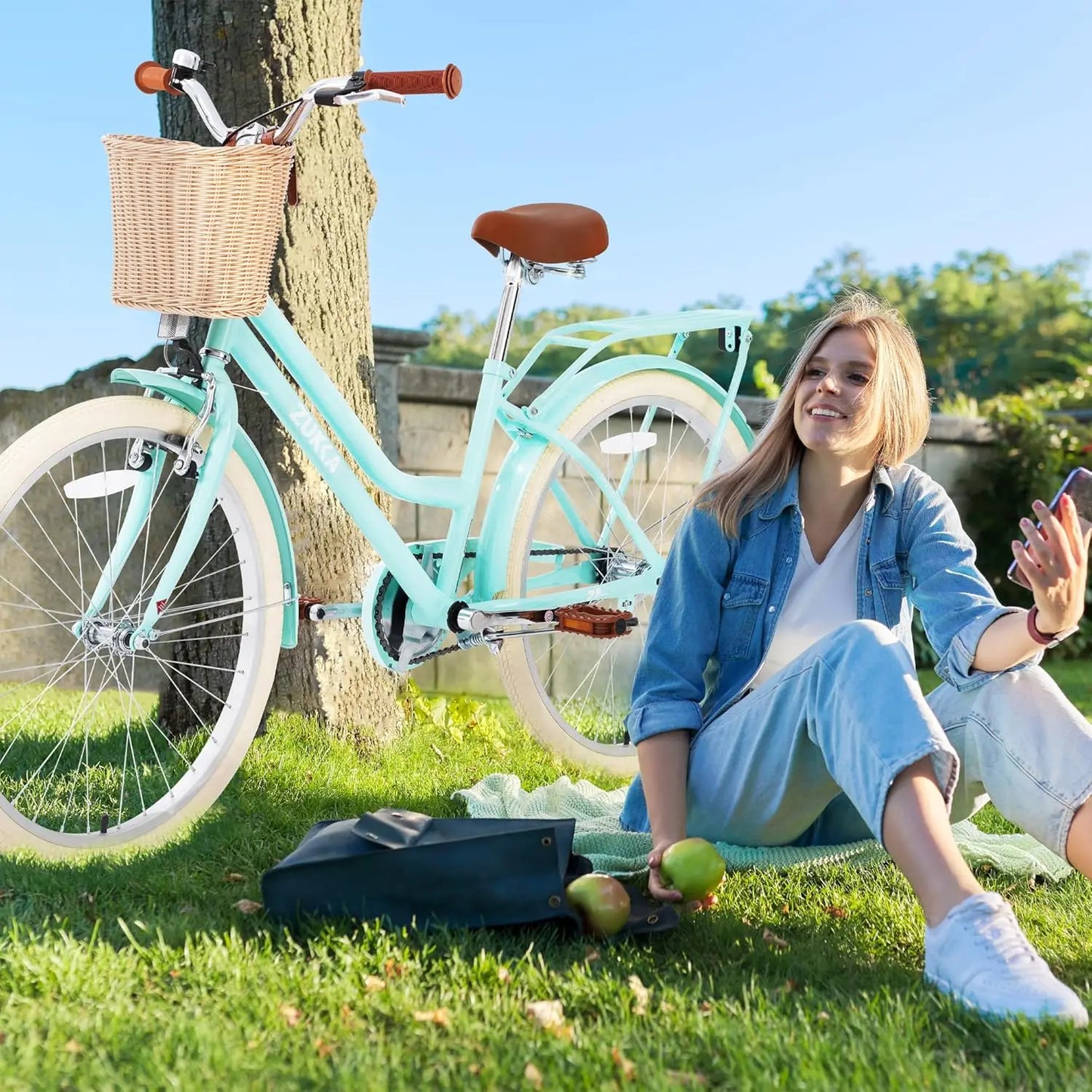 ZUKKA Kids Bike For Girls With Basket Front V Brake Rear Coaster Brake