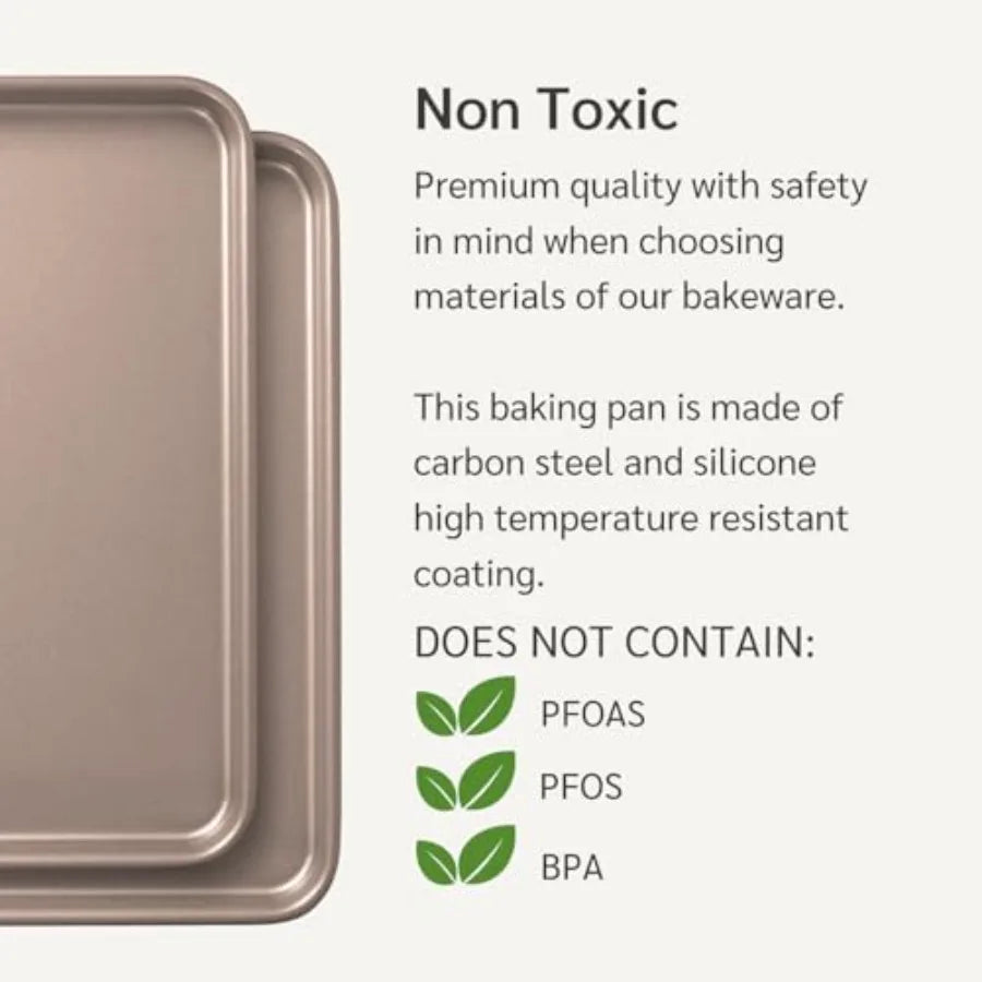 Nonstick Baking Sheets Set of 6 PFOA and BPA Free Non Toxic Bakeware