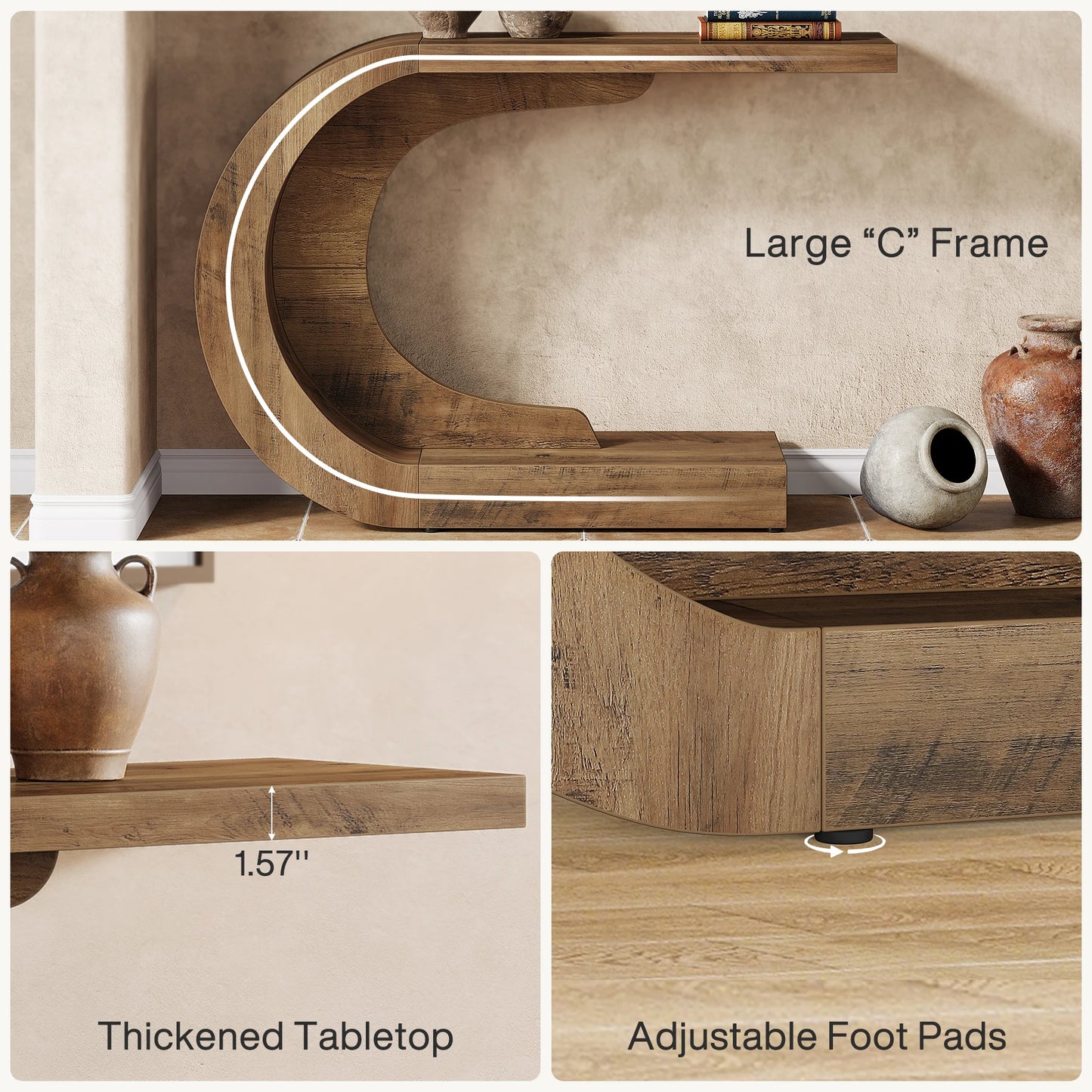 Tribesigns Mid Century Modern Oval Console Table