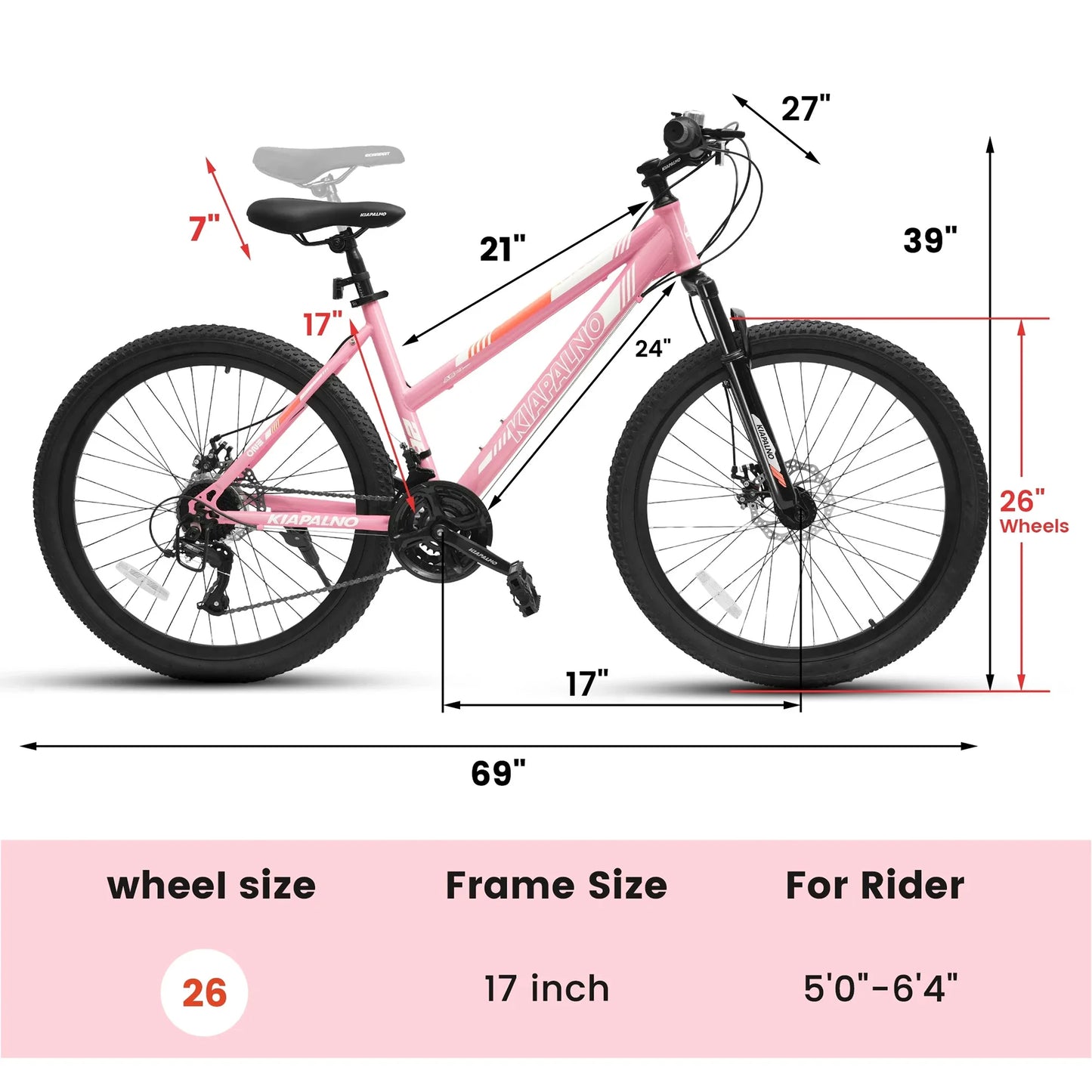 Ecarpat Mountain Bike 21 Speed Steel Frame Dual Disc Brakes