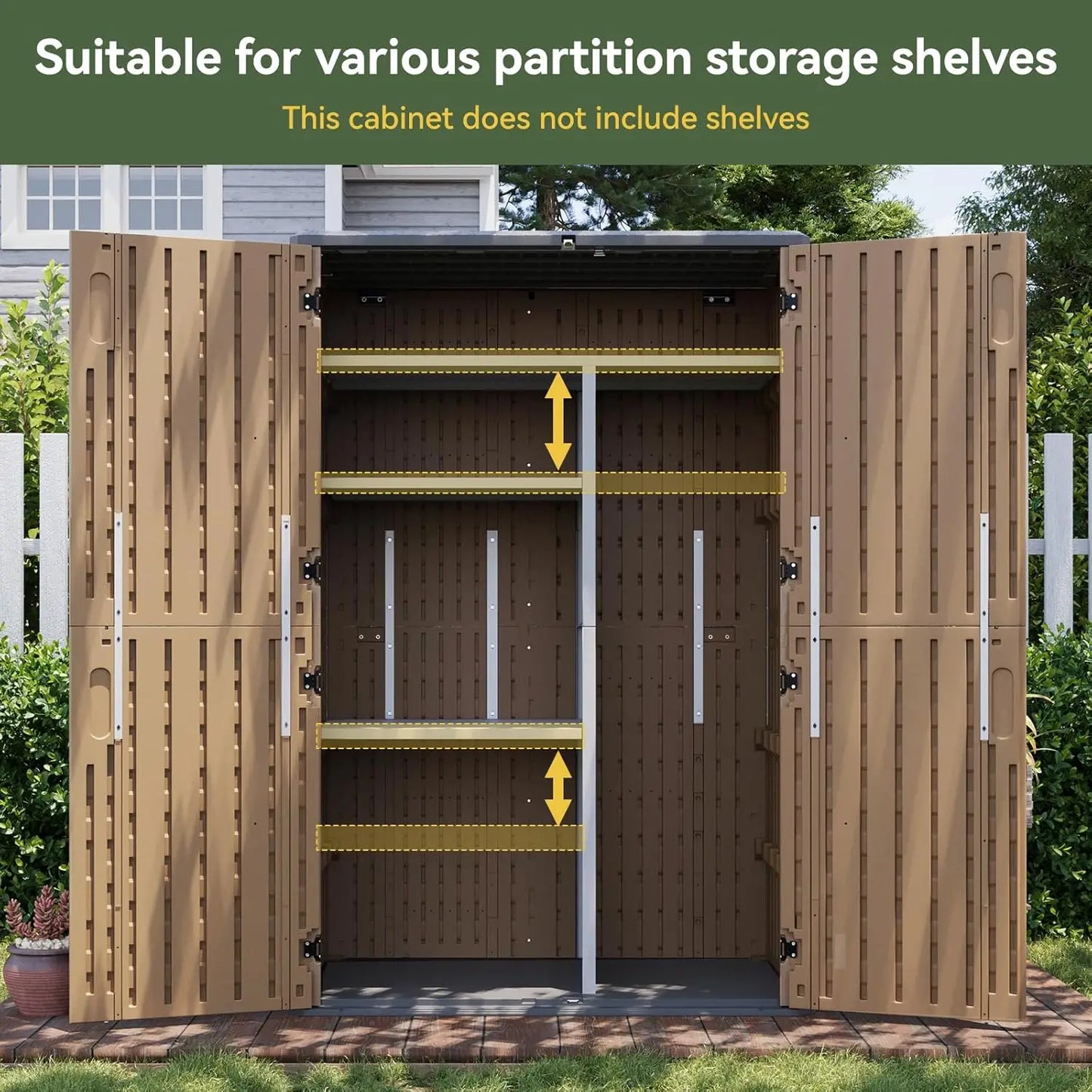 Large 64 Cu Ft Resin Outdoor Storage Shed With Floor