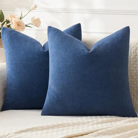 Soft Chenille Farmhouse Decorative Couch Pillow Covers Set Of 2