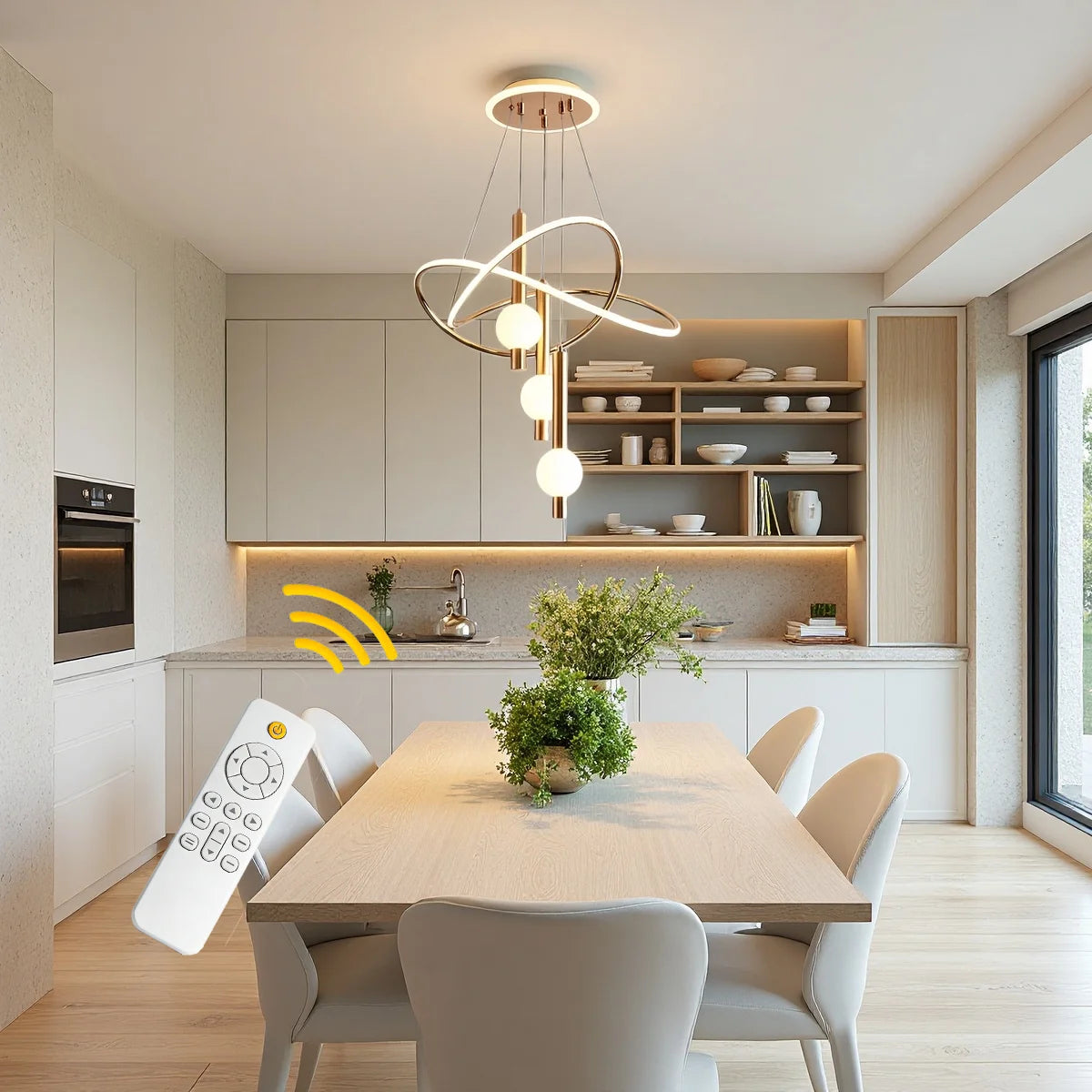 Lollipop LED Pendant Light With Remote Control Adjustable Height Dimmable