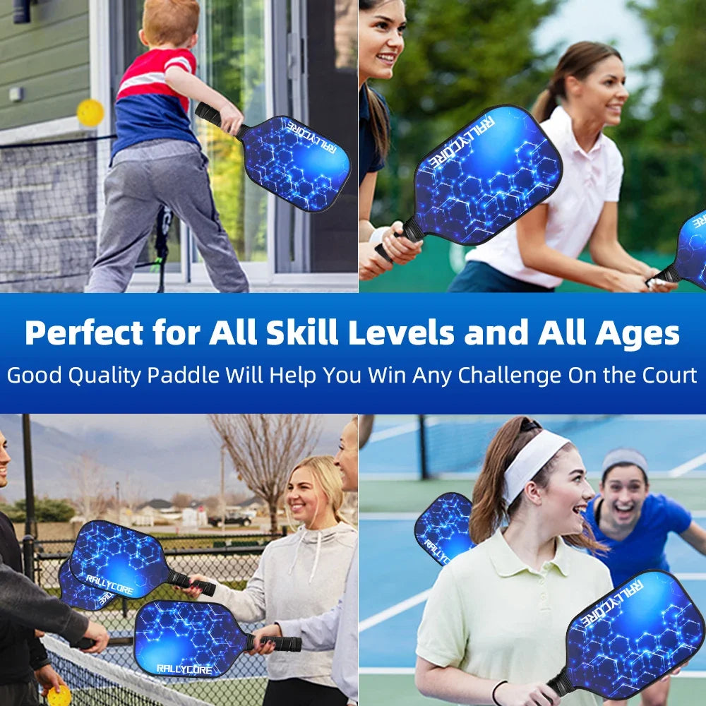 Pickleball Paddles Set of 2 Pro-Grade Honeycomb Core with 4 Balls