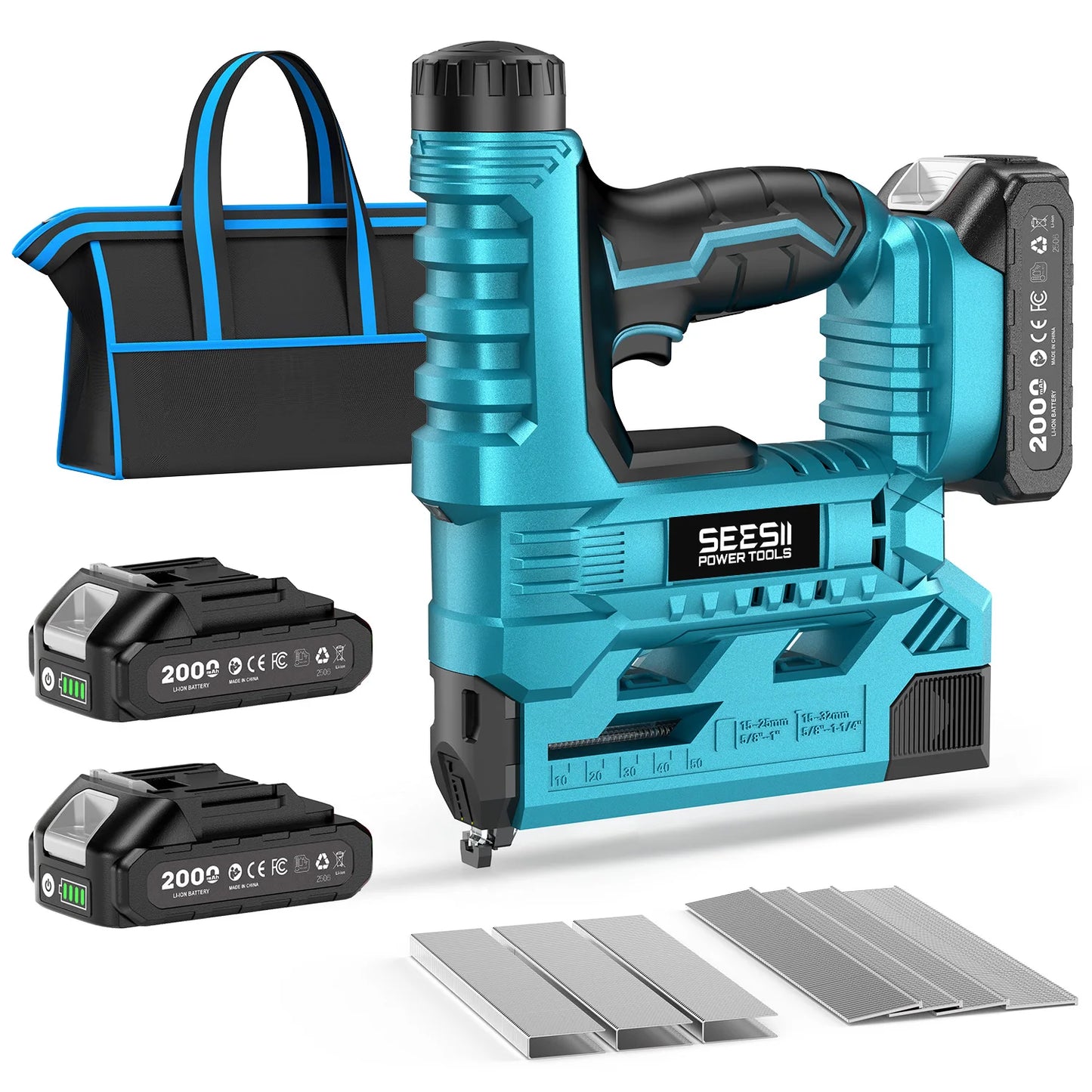 Seesii 18 Gauge Cordless Brad Nailer With 1000 Nails And Batteries