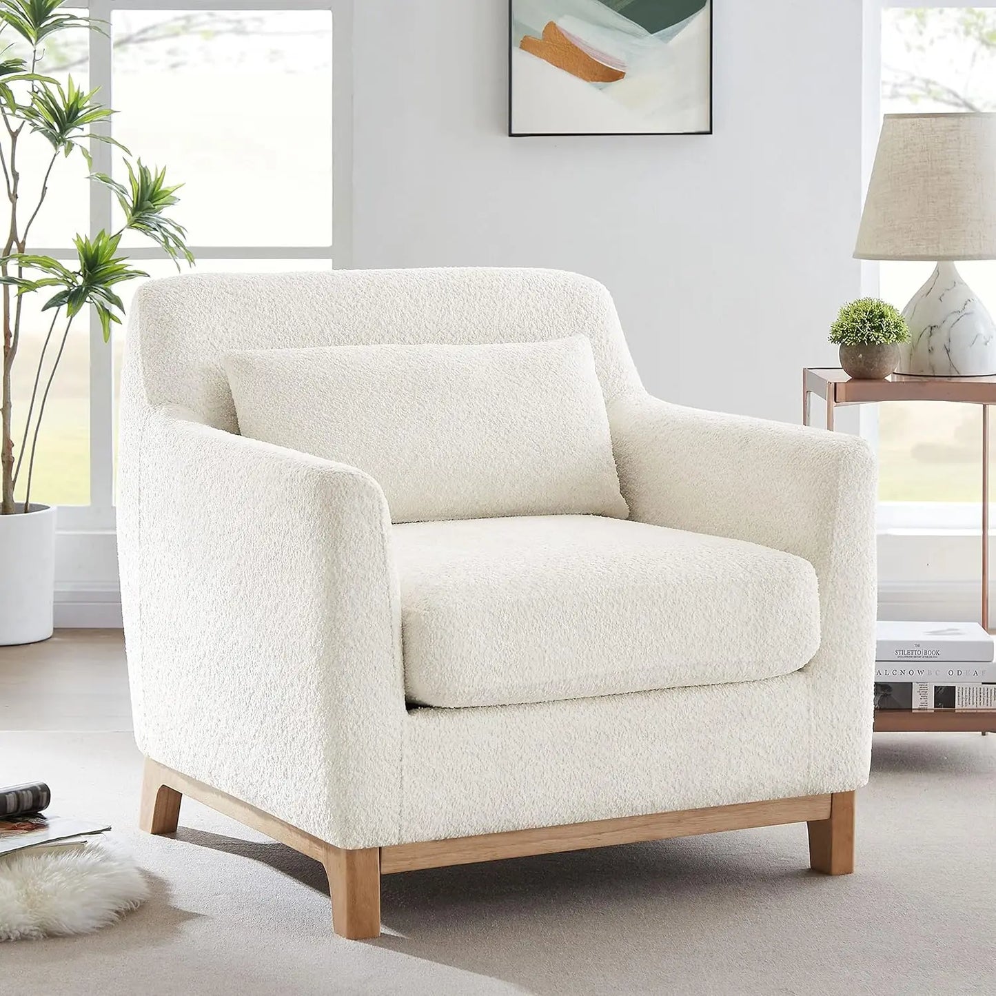 Fabric Reading Armchair For Living Room And Bedroom Comfort