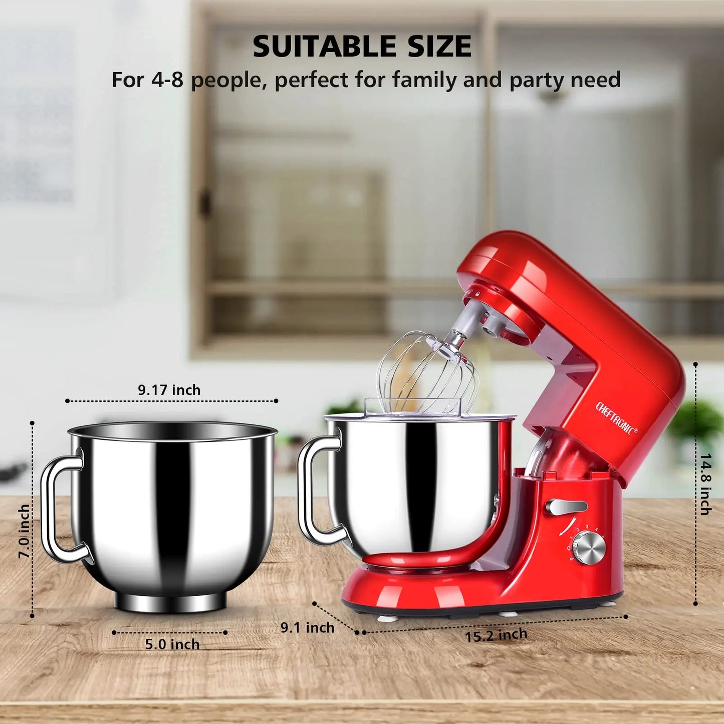 Cheftronic Tilt-Head Stand Mixer 650W Six-Speed
