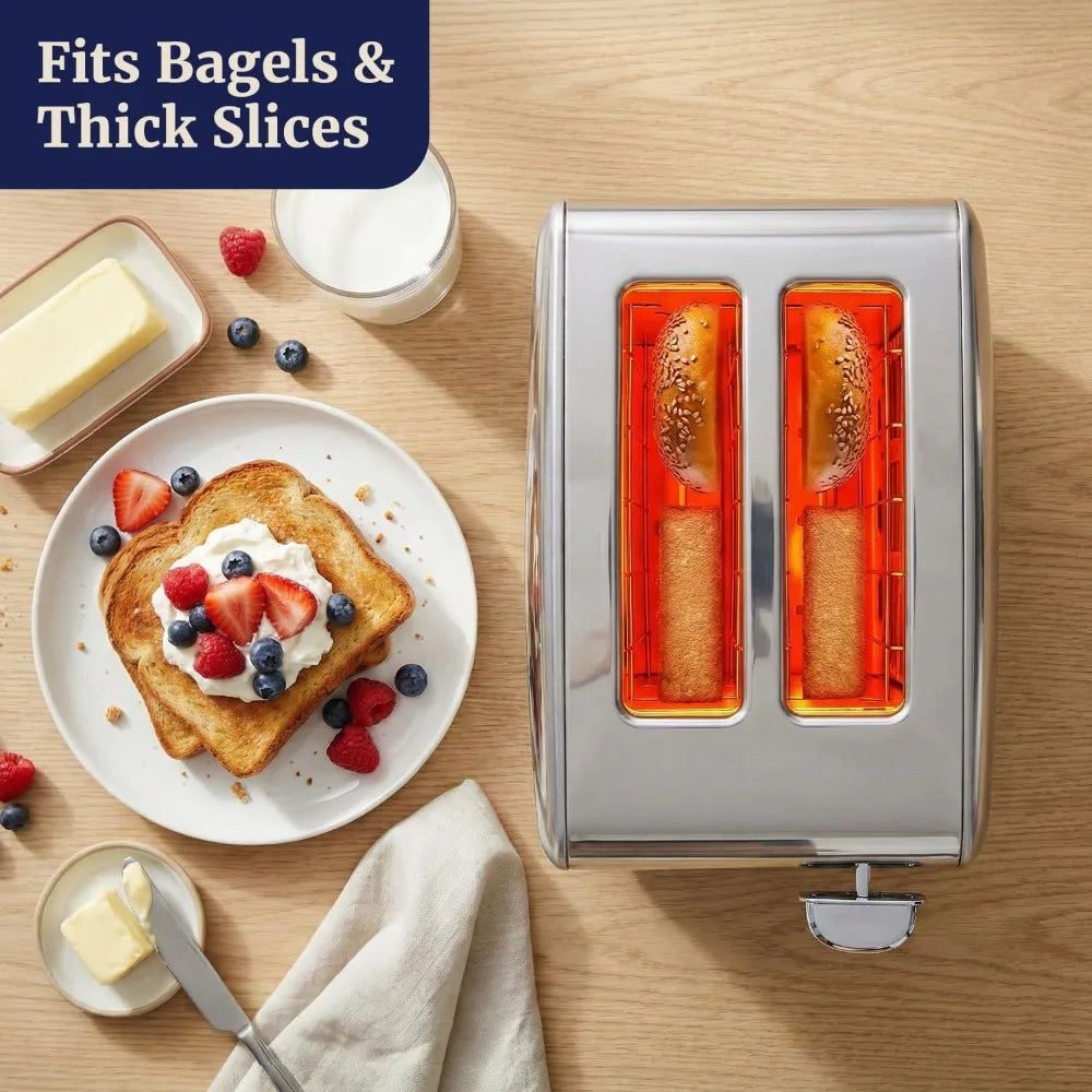 Digital Countdown Toaster Extra Wide Slots Bagel Function