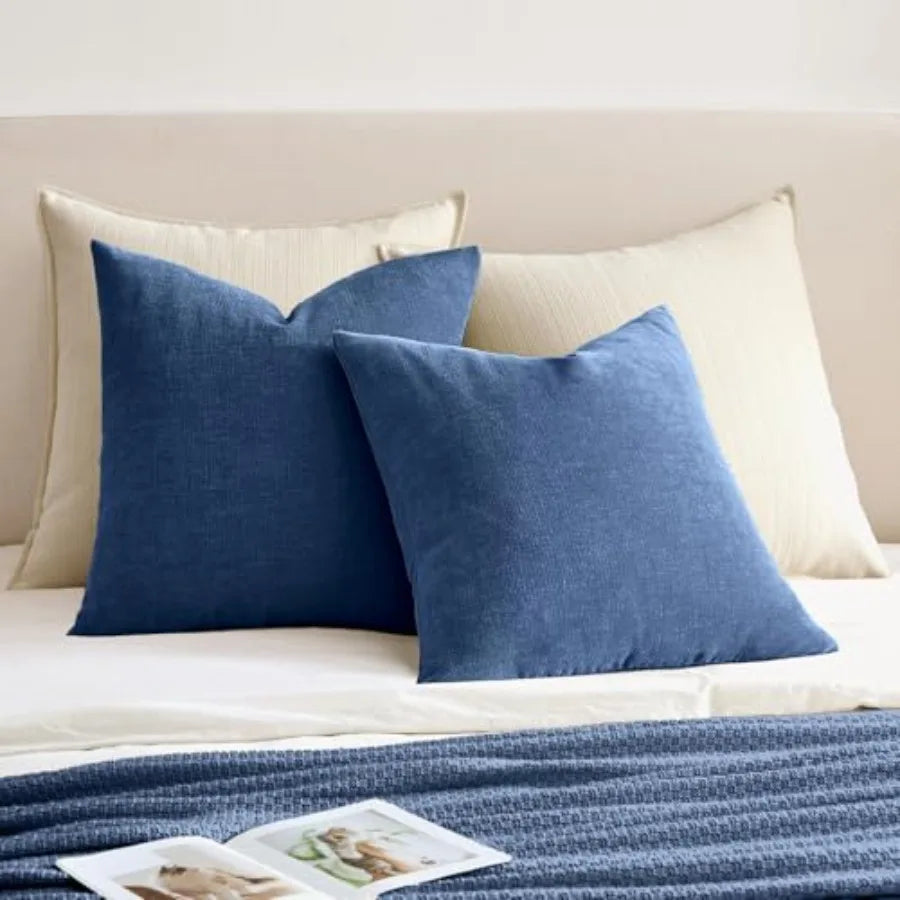 Soft Chenille Farmhouse Decorative Couch Pillow Covers Set Of 2