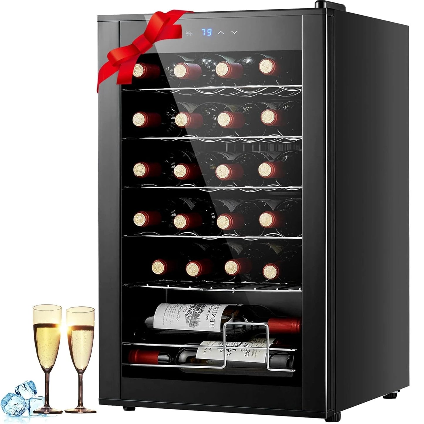 24 Bottle Compressor Mini Wine Refrigerator With Temperature Control