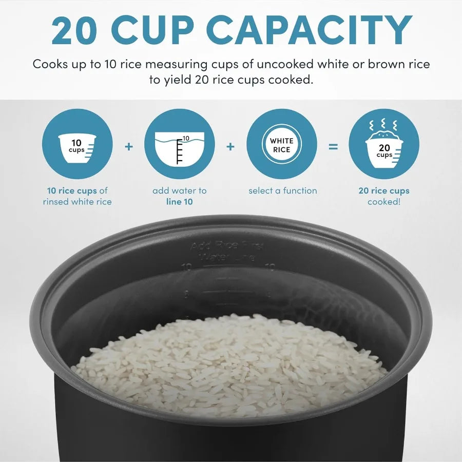LISM Professional Digital Rice Cooker 10 Cup Uncooked Capacity