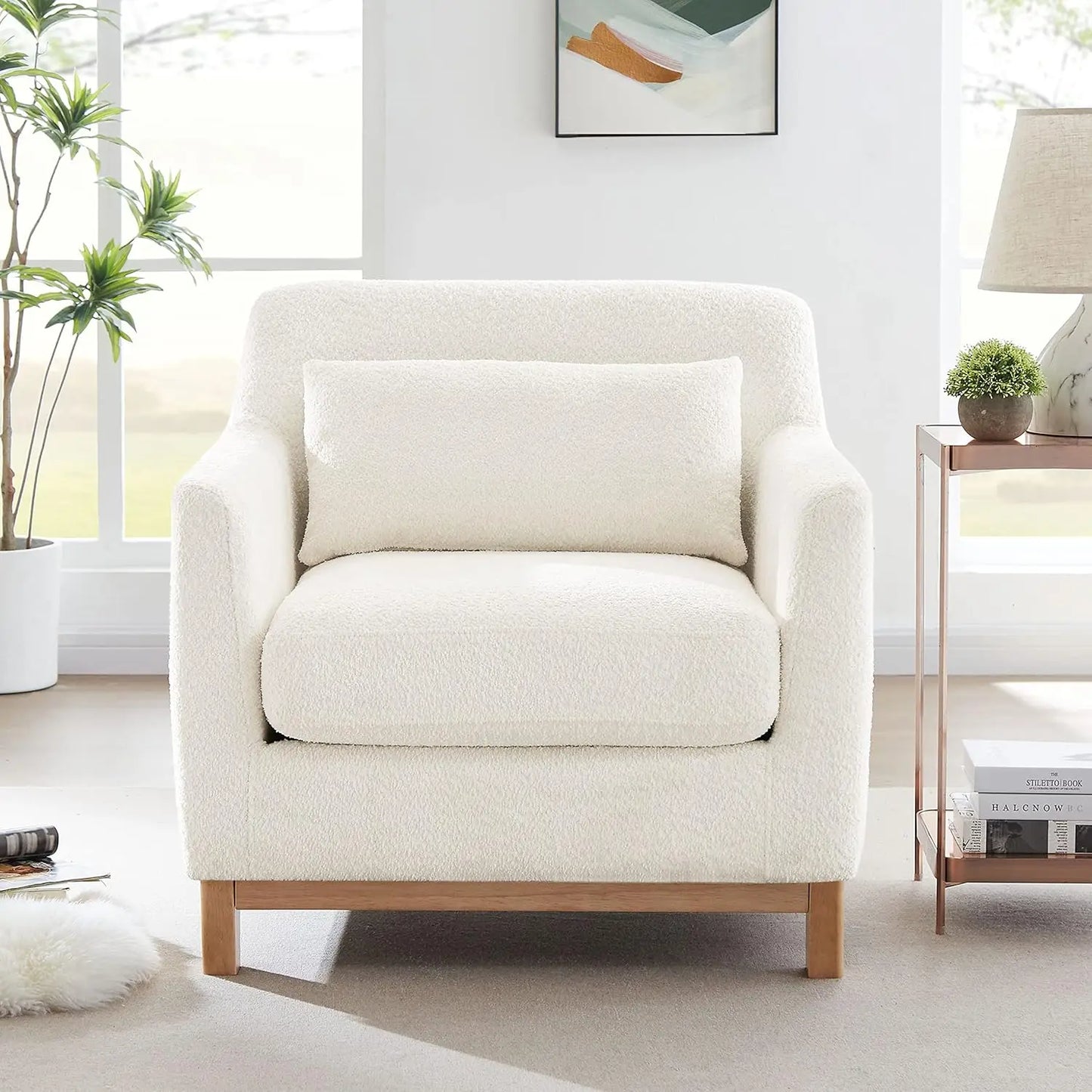 Fabric Reading Armchair For Living Room And Bedroom Comfort