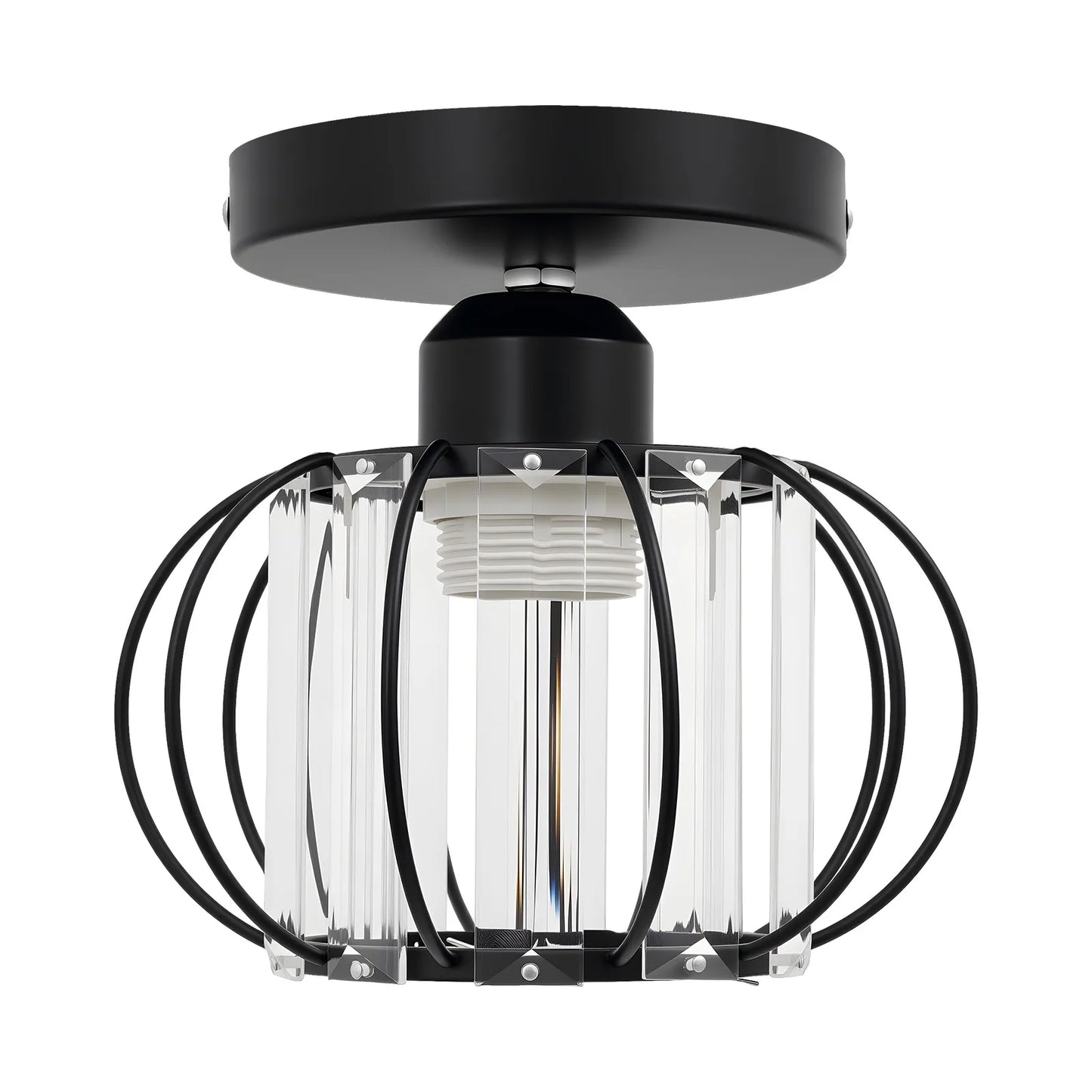 Modern Semi Flush Mount Ceiling Light Fixture Crystal Chandelier Indoor