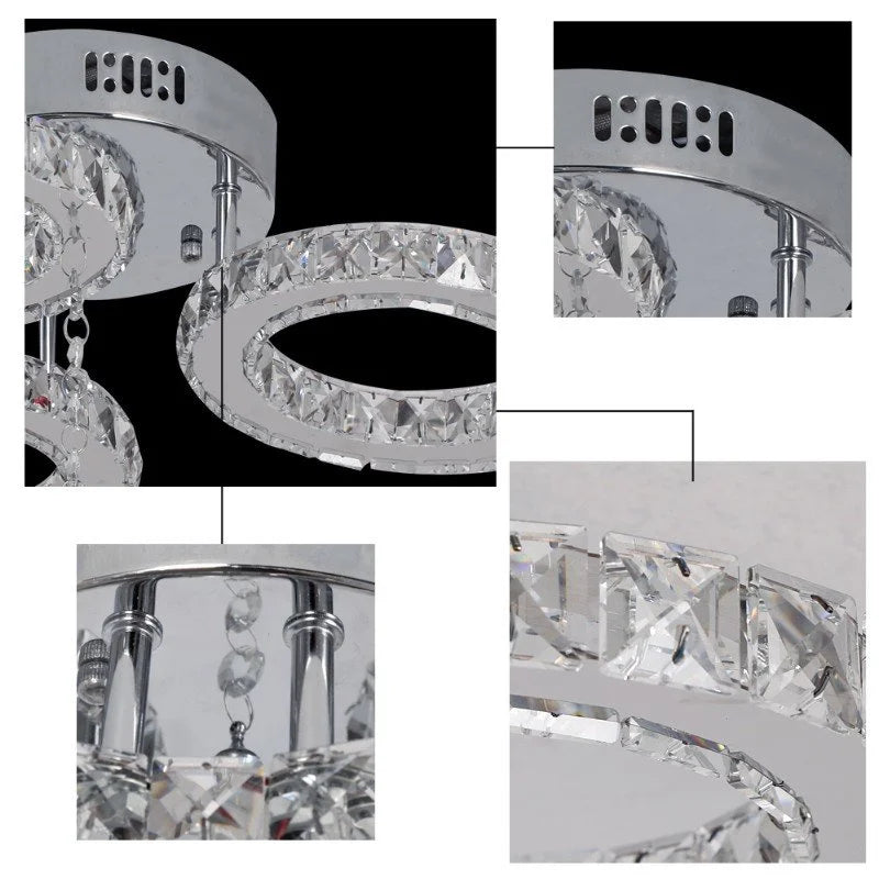 GreeLustr Crystal Pendant Light Ring Chandelier Living Room