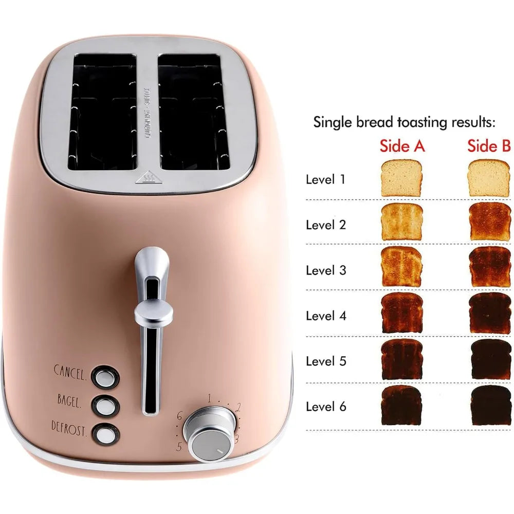 Retro Stainless Steel Toaster Featuring Six Distinct Browning Levels
