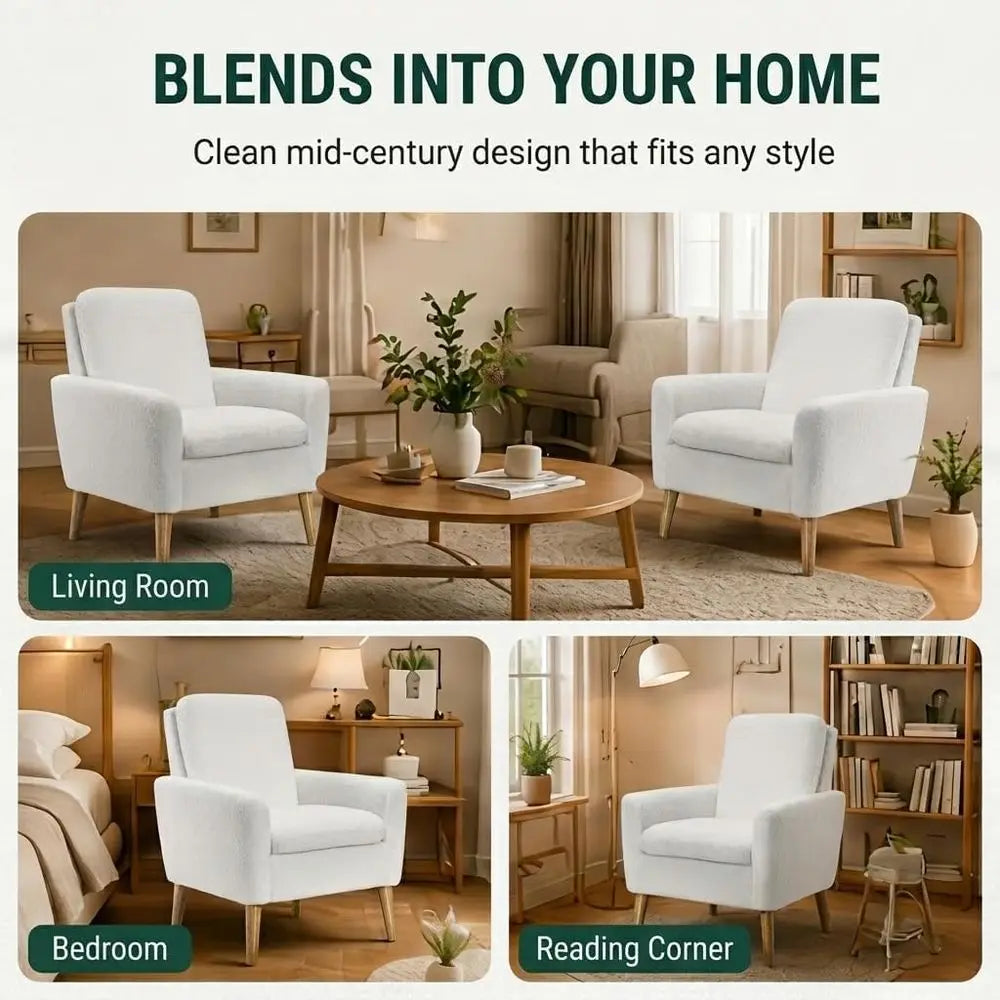 Ukmj 2 Piece Adjustable Height Upholstered Accent Chair Set For Living Room