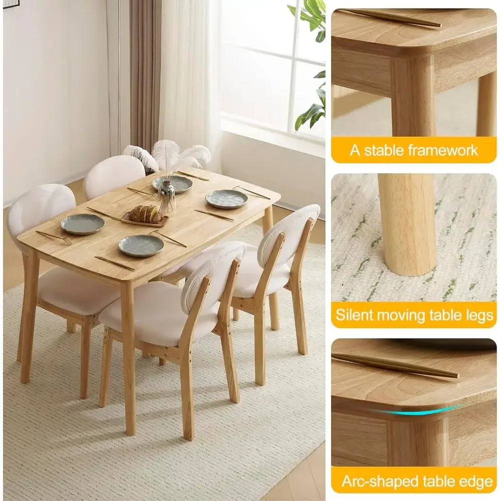 5-Piece Wood Dining Table And Chairs Set For Kitchen