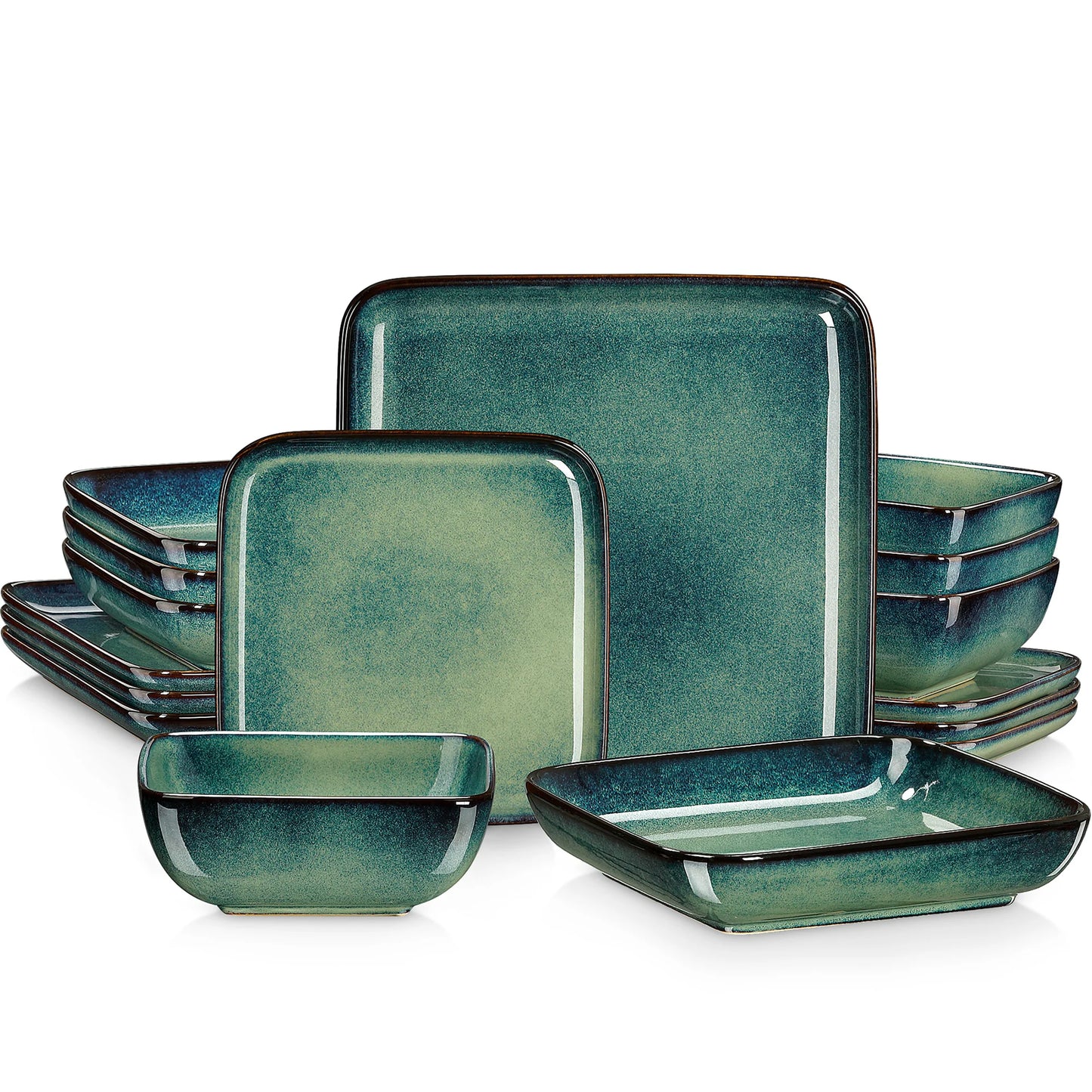 MALACASA Stern Ceramic Dinner Set For 4 People Kitchen Tableware