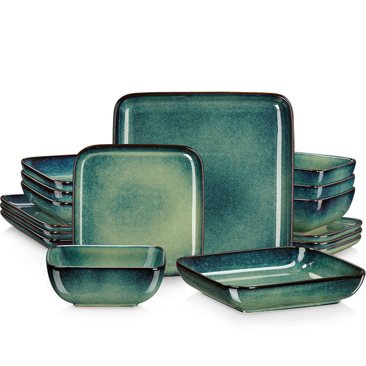 MALACASA Stern Ceramic Dinner Set For 4 People Kitchen Tableware