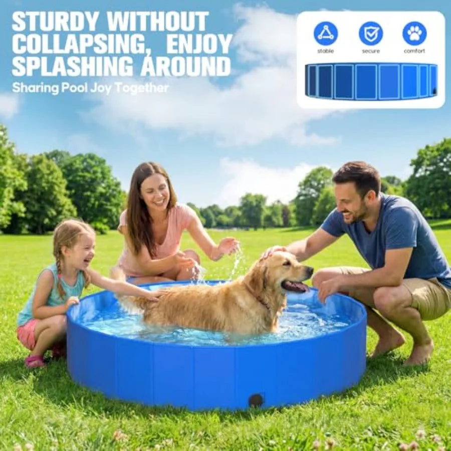 2026 Foldable Dog Kiddie Pool, Portable Hard Plastic Dog Pool, Thickened Swimming Pool For Small Dogs, Collapsible Pet Pool, No
